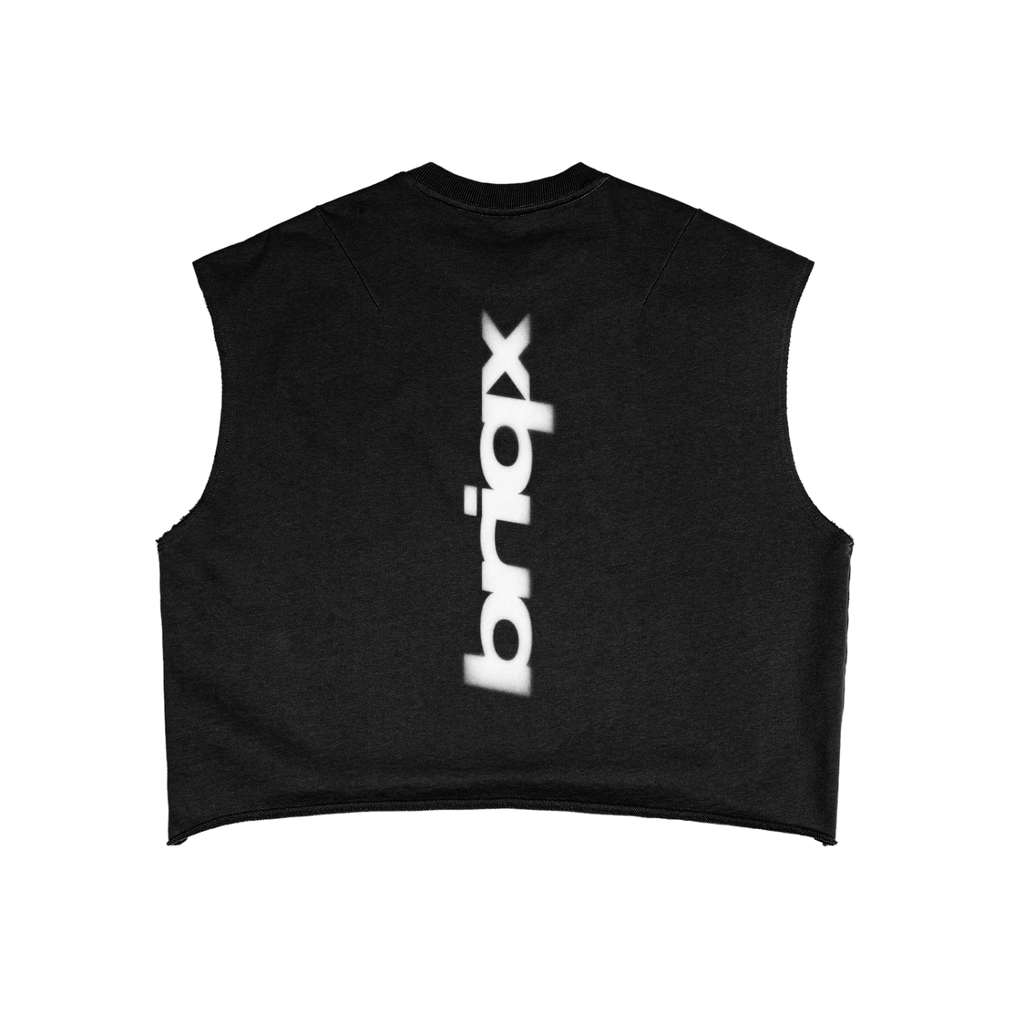 French Terry Boxy Tank Top - Faded Logo