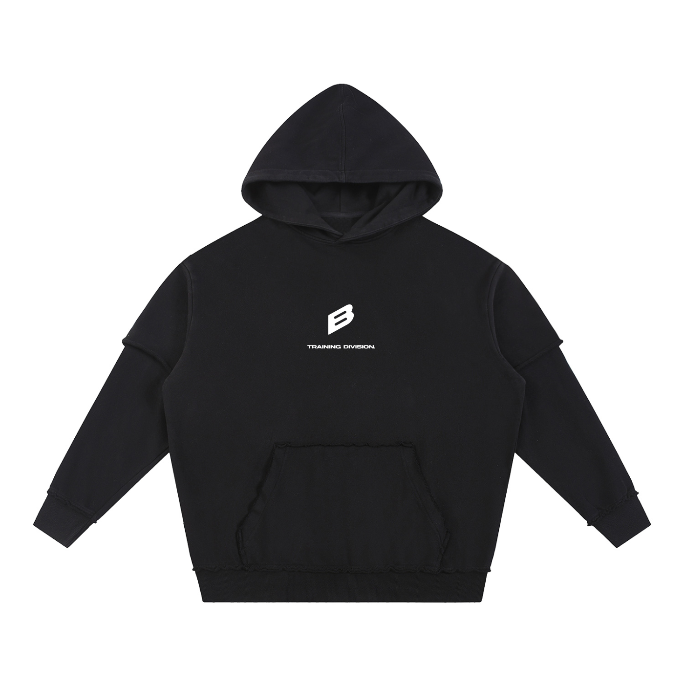 Oversized Snow Washed Raw Edge Double Layered Hoodie