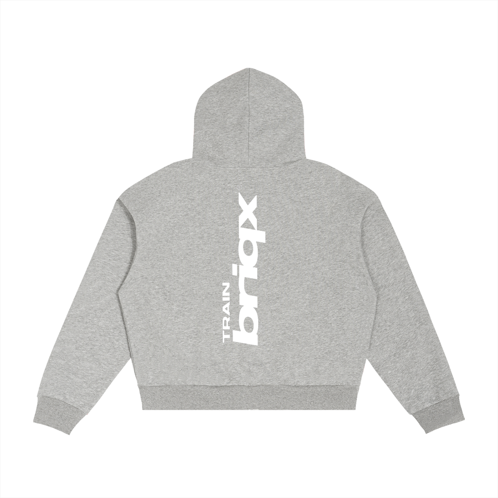 Contrast Plaid Boxy Zip Hoodie