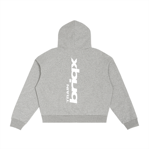 Contrast Plaid Boxy Zip Hoodie