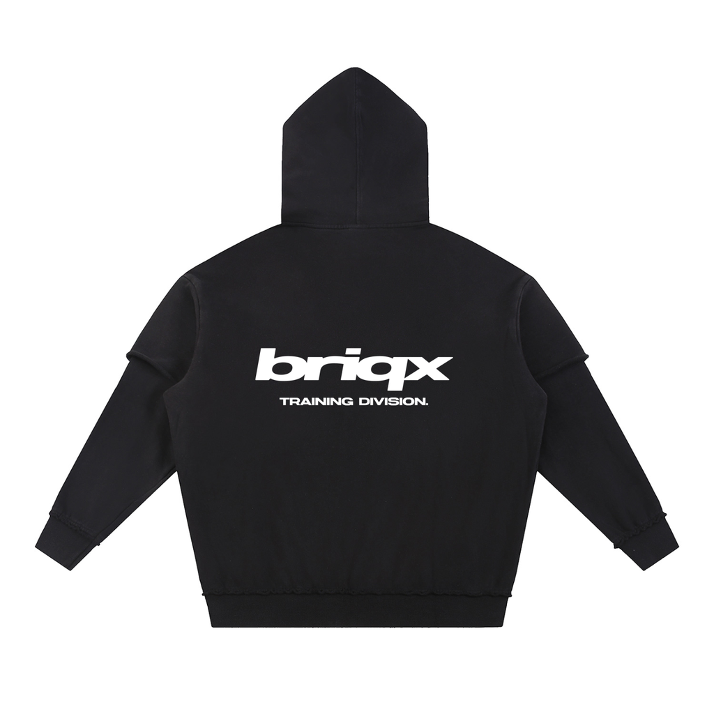 Oversized Snow Washed Raw Edge Double Layered Hoodie
