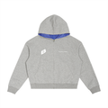 Contrast Plaid Boxy Zip Hoodie