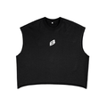 French Terry Boxy Tank Top - Faded Logo
