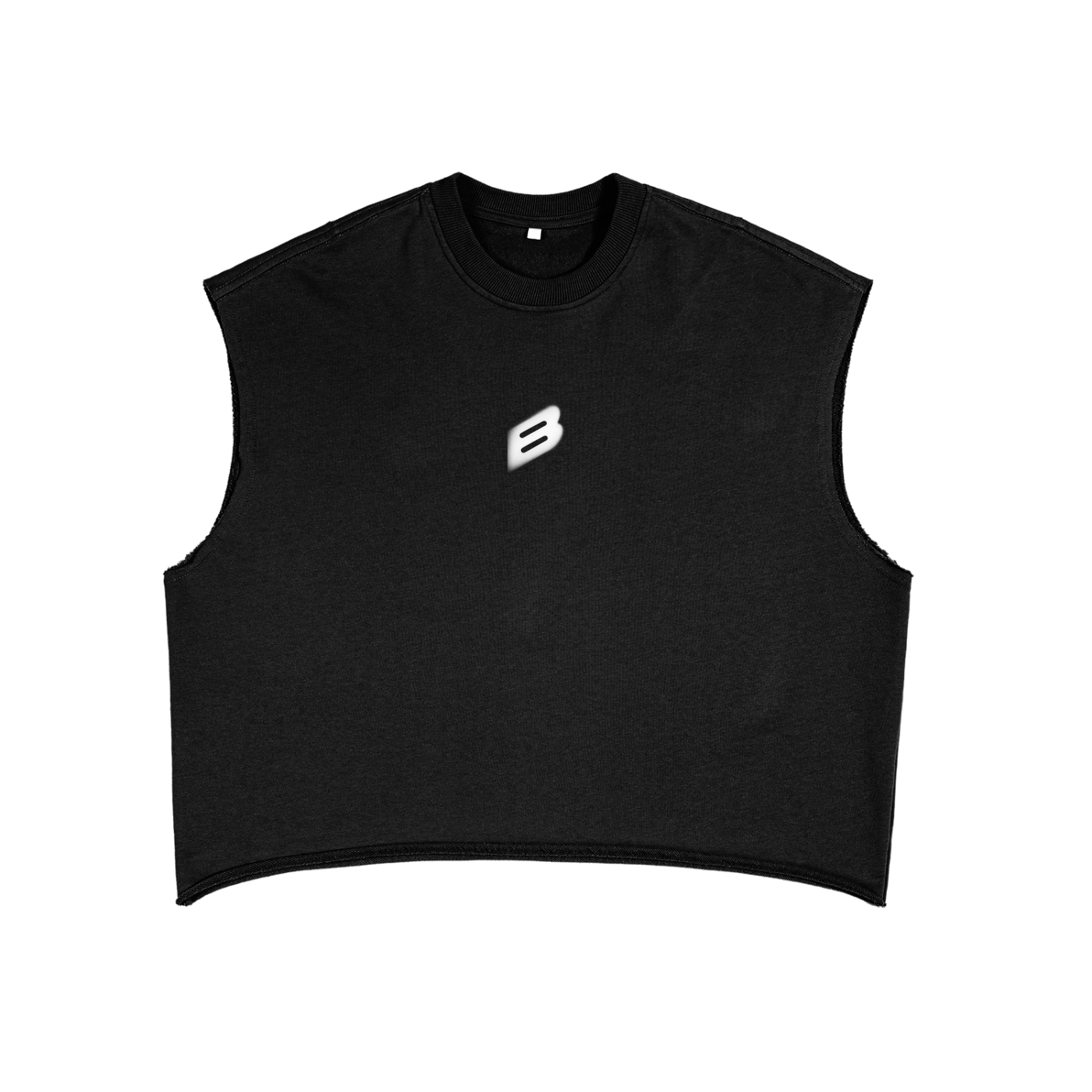 French Terry Boxy Tank Top - Faded Logo